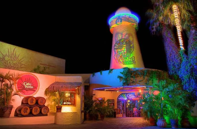 Cabo Wabo Cantina outside at night